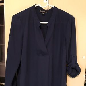 Navy blue top blouse long sleeve or 3/4 length